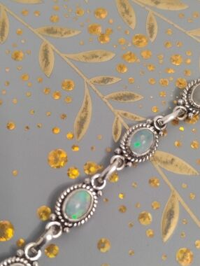 Sterling Silver Welo Opal Link Bracelet